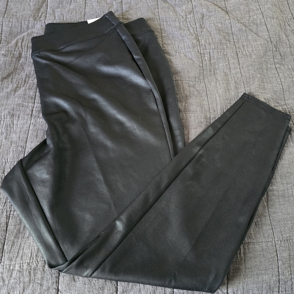 NWT Lane Bryant Ponte Pull On Faux Leather Legging Size 18/20 - Picture 2 of 3